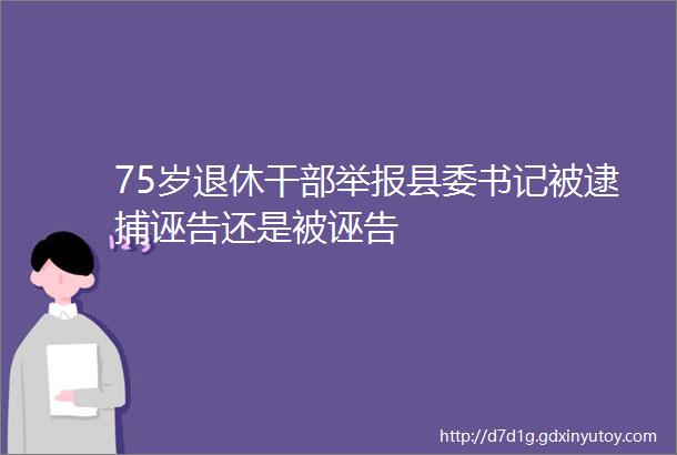 75岁退休干部举报县委书记被逮捕诬告还是被诬告