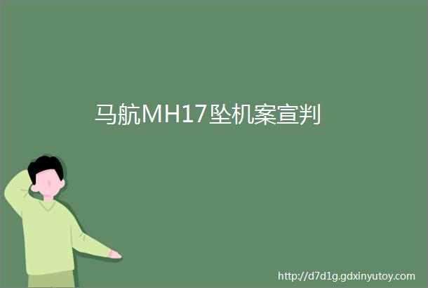 马航MH17坠机案宣判