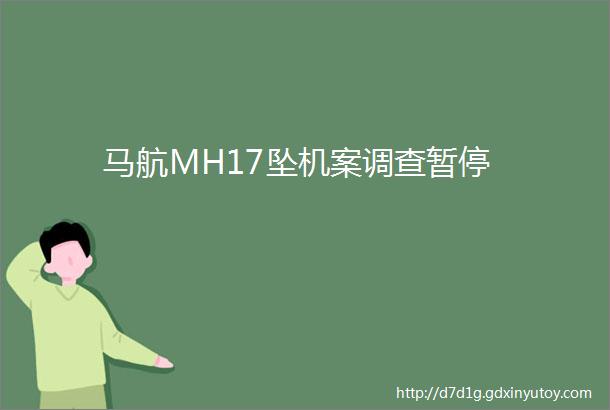 马航MH17坠机案调查暂停